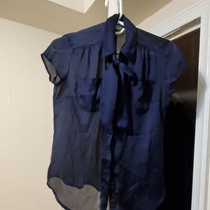 short sleeve women dress shirt with neck tie